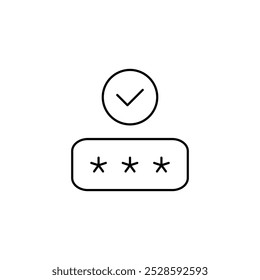 password thin outline icon vector design good for web or mobile app