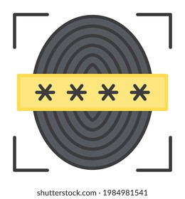 Password with thumbprint showing concept of secure biometric 