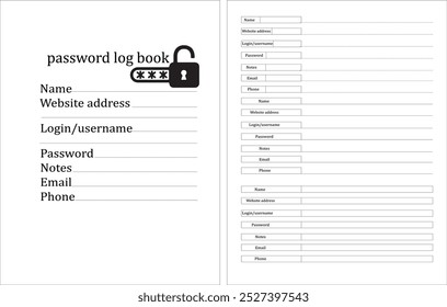 Password Tracker Amazon KDP Interior