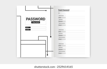 Password Tracker Journal Logbook Template for KDP Interior