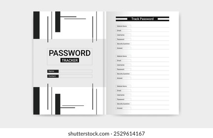 Password Tracker Journal Logbook Template for KDP Interior