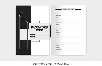 Password Tracker Journal Logbook Template for KDP Interior