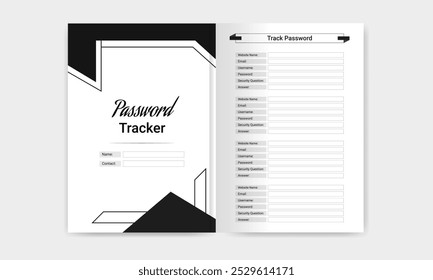 Password Tracker Journal Logbook Template for KDP Interior