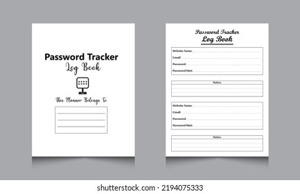 Password Tracker Log Book Interior
All passwords tracker or logbook interior design