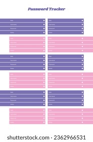 Password Tracker Logbook. Password Book Journal. Password Tracker Template. A4 Size Easily Editable. Password Tracker Log Book KDP Interior.