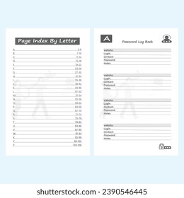 Password Tracker Logbook. Password Book Journal. Password Tracker Template. Password Tracker Log Book KDP Interior.