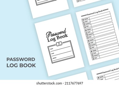 Password tracker logbook interior. Password tracker notebook template. Website information tracker journal. Password notebook interior. Log book interior.