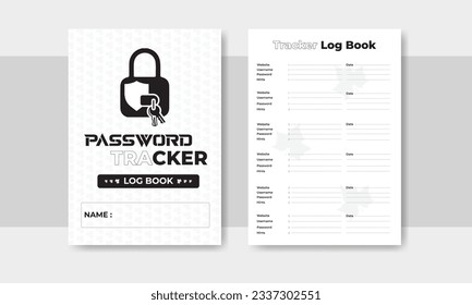 Password Tracker Planner Interior Print template Logbook design