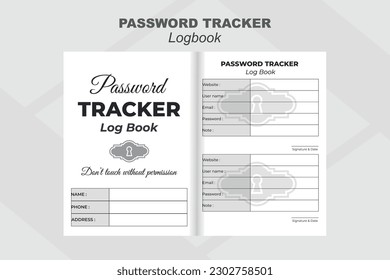 Password tracker safety personal information data logbook template