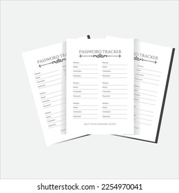 password Tracker vector templet design for man