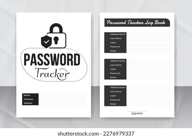 Seguimiento de contraseña y cuaderno de información del sitio web KDP interior. Registro de seguimiento de contraseñas de KDP interior. Plantilla interior de la libreta de registros de contraseñas del sitio web