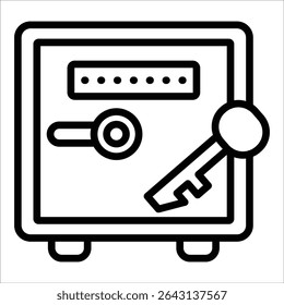 Password Vault Icon Line Style For Various Design Purposes