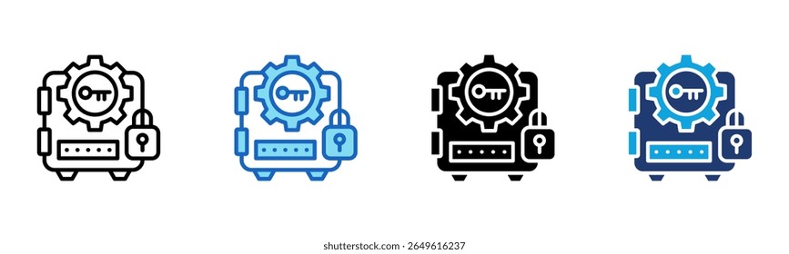 Password Vault icon Multi Style Vector Illustration