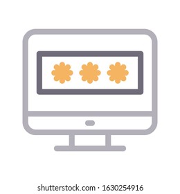 password vector color line icon 