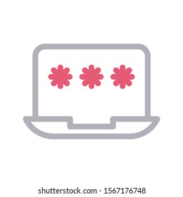 password vector  colour line icon 