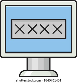 icono de línea de color del vector de contraseña 