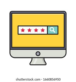 password vector flat color icon 