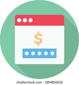 password vector flat colour icon