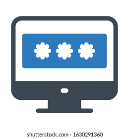 password vector glyph color icon 