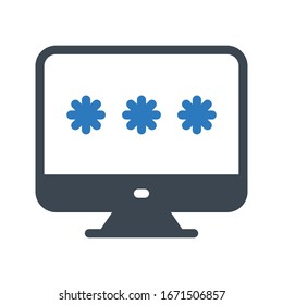 password vector glyph color icon 