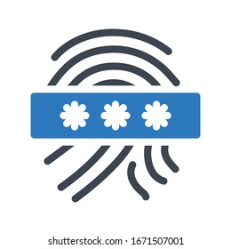 password vector glyph color icon 