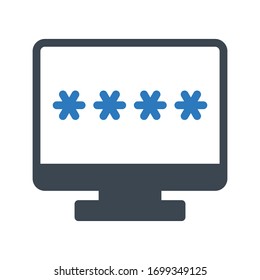 password vector glyph color icon 