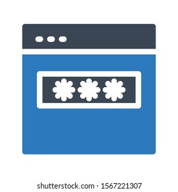 password vector glyph colour icon 