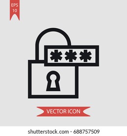 Password vector icon, illustration symbol