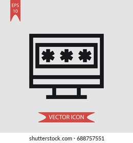 Password vector icon, illustration symbol