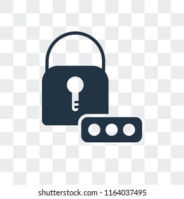 Password vector icon isolated on transparent background, Password logo concept