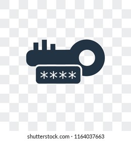 Password vector icon isolated on transparent background, Password logo concept