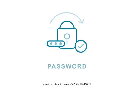 Icono de Vector de Contraseña aislado sobre fondo blanco
