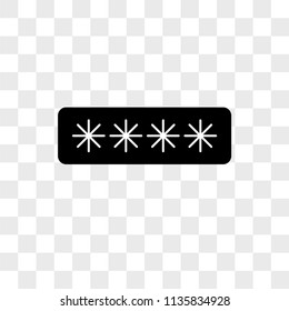 Password vector icon on transparent background, Password icon