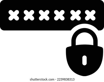 ilustración del vector de contraseña en un fondo transparente. Símbolos de calidad superior. Iconos vectoriales de glifos para diseño de conceptos y gráficos.