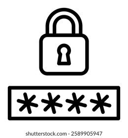 Password Vector Line Icon Design For Personal And Commercial Use