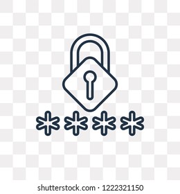 Password vector outline icon isolated on transparent background, high quality linear Password transparency concept can be used web and mobile