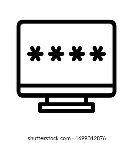 password vector thin line icon 
