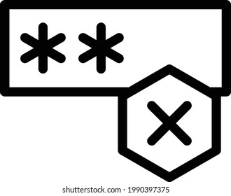 password vector thin line icon