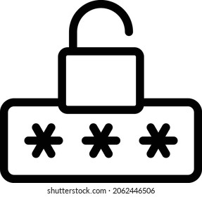 password vector thin line icon