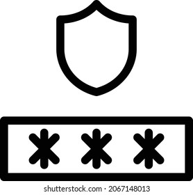 password vector thin line icon