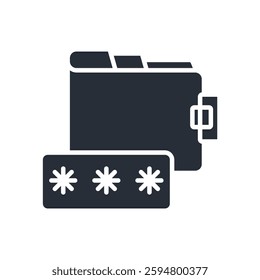 password and wallet icon. vector.Editable stroke.linear style sign for use web design,logo.Symbol illustration.