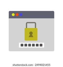 Password web icon illustrated on background