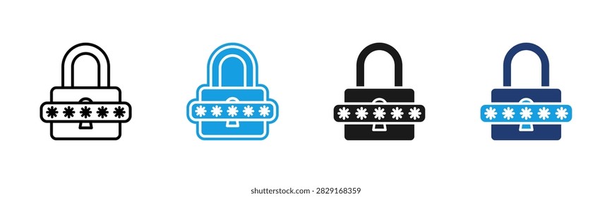 Password web icon multiple style collection