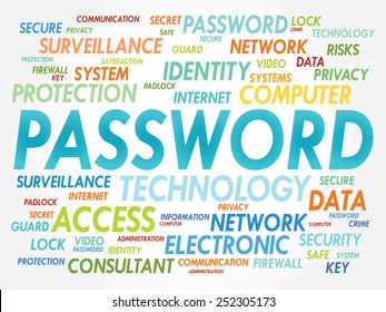 PASSWORD word cloud, business concept