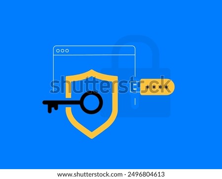 Passwordless Authentication uses security usb-keys for login, enhancing security by eliminating passwords. Secure Password-Free Login with Fido USB Passkey and Hardware Token. Vector Illustration