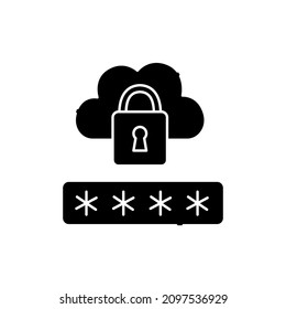 Passwords on the cloud color line icon. Isolated vector element. Outline pictogram for web page, mobile app, promo