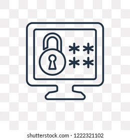 Passwords vector outline icon isolated on transparent background, high quality linear Passwords transparency concept can be used web and mobile