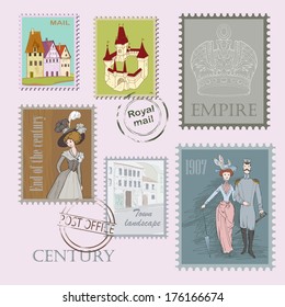Past century on stamp