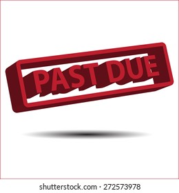past due 3d vector icon
