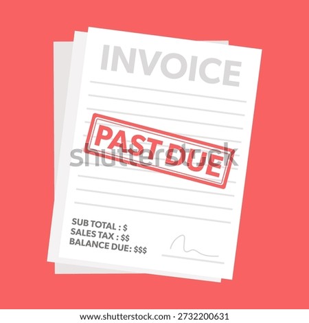 Past due. Financial document marked as past due, highlighting overdue payment status and outstanding balances.